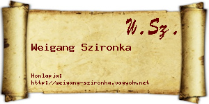 Weigang Szironka névjegykártya